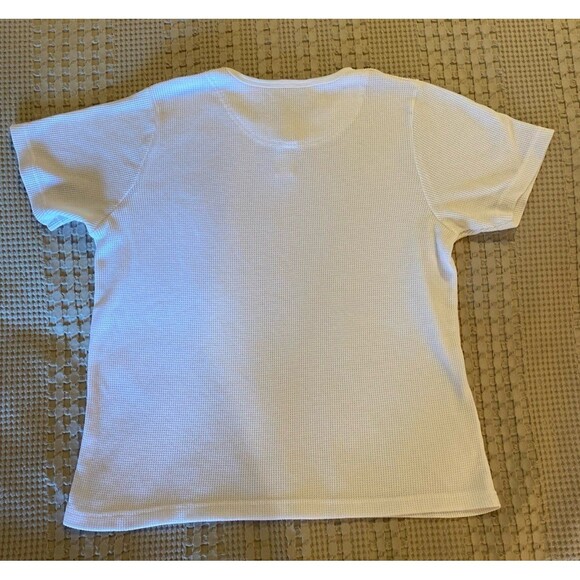 LA Blues Womens Top White Size 18-20 Shirt Stretches Henley  Fabric Short Sleeve - Picture 11 of 11
